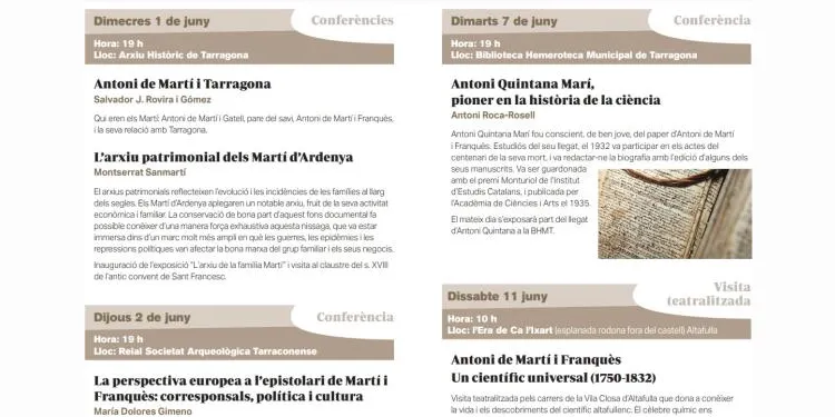 Martí Franquès protagonitza, a partir d'avui, un cicle sobre patrimoni a Tarragona, amb la participació d'Altafulla