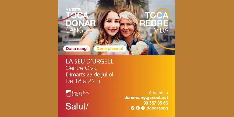 Jornada de donació de sang i plasma a la Seu d'Urgell aquest dimarts