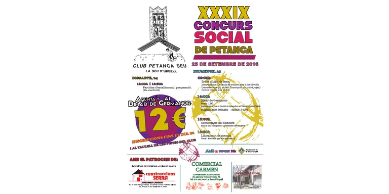 El Club Petanca Seu celebra el 39è Concurs Social