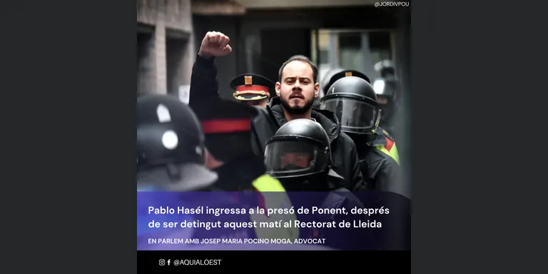 AQUÍ, A L'OEST: Pabló Hasél ingressa a la presó de Ponent