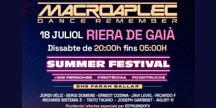 La Riera de Gaià acull el Macroaplec Dance Remember Summer Festival aquest dissabte