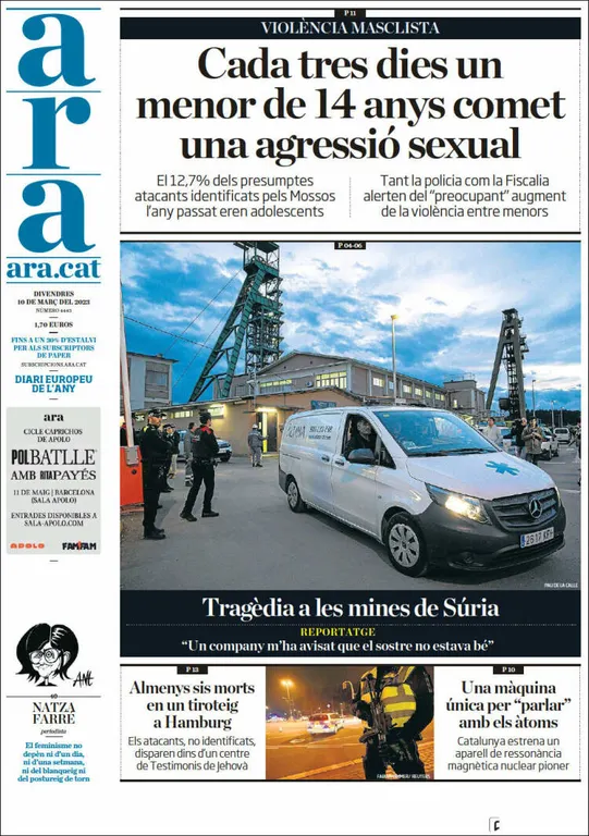 Consulta les portades dels diaris d'aquest 10 de març