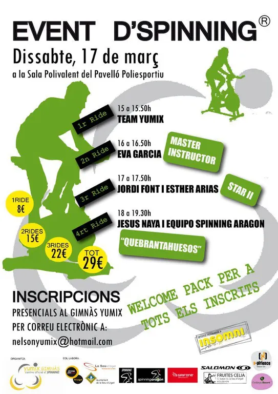 Més d'un centenar d'inscrits al primer Esdeveniment de Spinning de la Seu