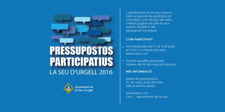 Oberta la votació popular dels Pressupostos Participatius de la Seu