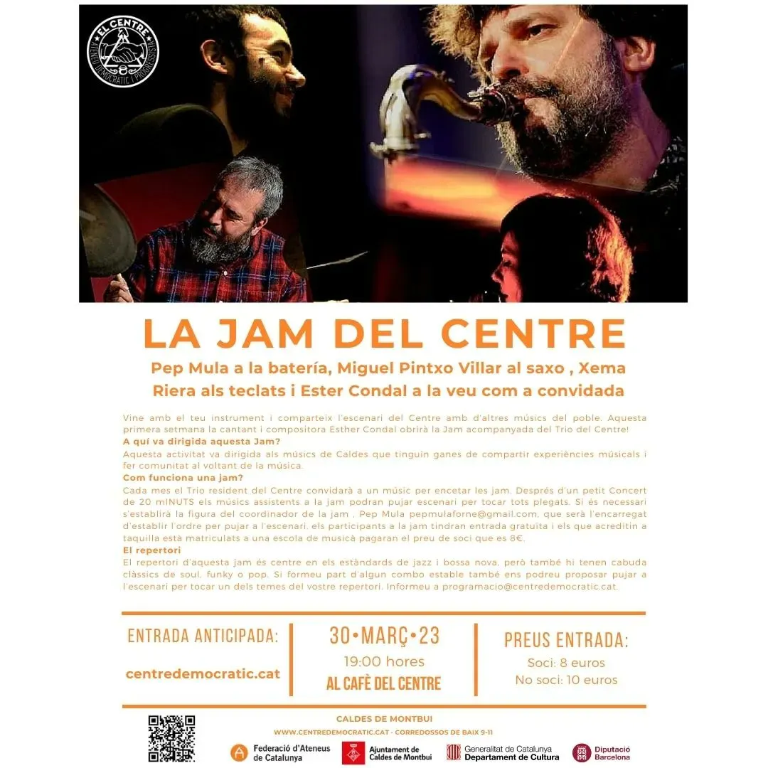 L’ateneu el Centre comença una programació estable de ‘jam sessions’ mensuals oberta al públic
