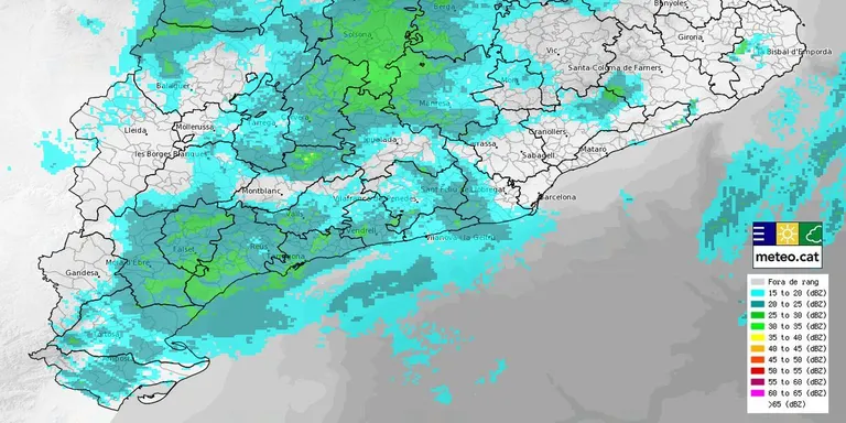 El temporal ja supera els 100 l/m2 en punts del Pirineu i Prepirineu