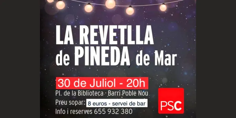 El PSC de Pineda organitza la revetlla d'estiu aquest dissabte a Poblenou