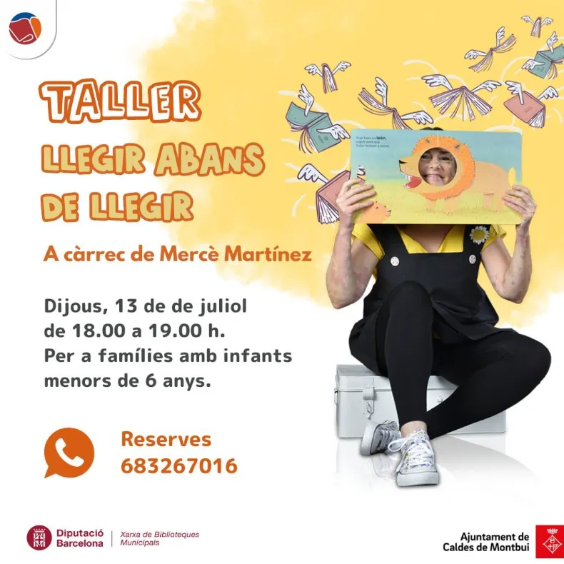 Taller familiar «Llegir abans de llegir» a la biblioteca