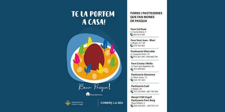 L'Ajuntament de la Seu d’Urgell promou el consum de mones de Pasqua malgrat la crisi del coronavirus