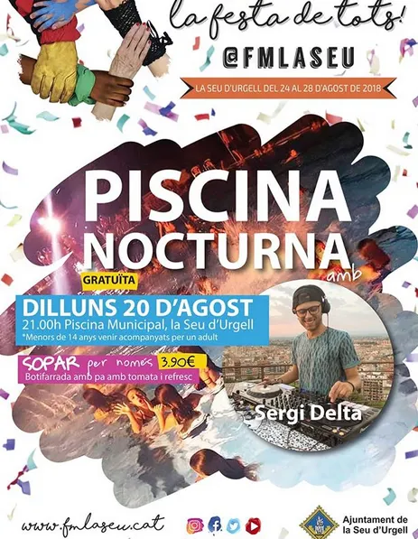 Piscina nocturna a la Seu, en el marc del programa de la Festa Major
