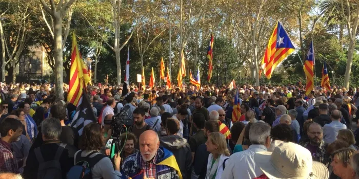 Diversos arenyencs s'acosten al Parlament per viure la resposta al 155