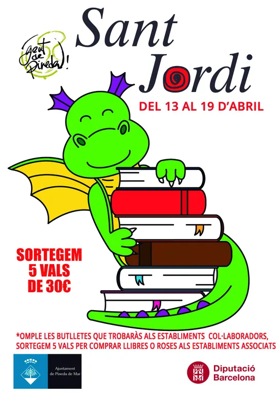 Gent de Pineda sorteja cinc vals de 30 per comprar llibres i roses amb motiu de Sant Jordi