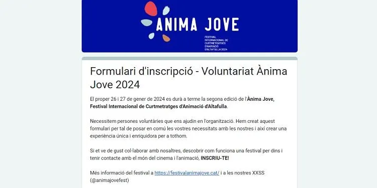 L'Ànima Jove busca voluntaris per formar part de l'organització del certamen