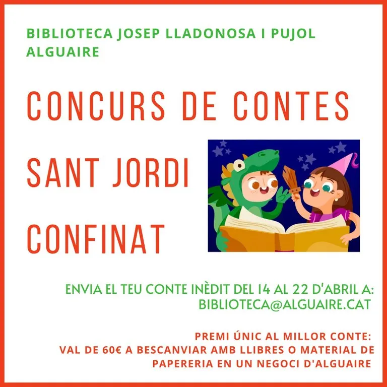 Els guanyadors del Concurs de contes "Sant Jordi Confinat" de la Biblio d'Alguaire