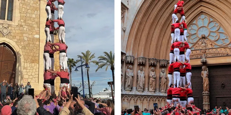 Primers castells de 8 de les colles vallenques