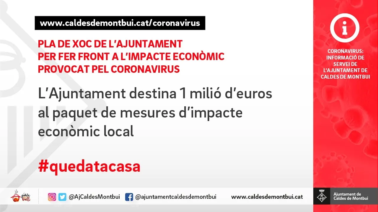 L'Ajuntament actualitza les mesures econòmiques per afrontar les conseqüències de la crisi sanitària