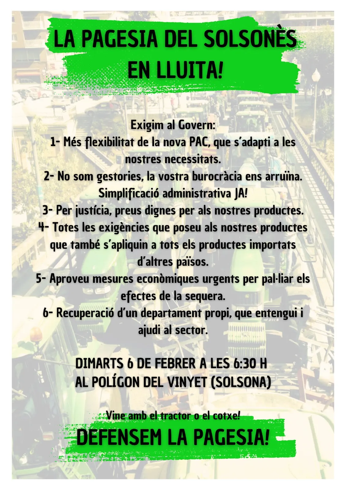 <strong>La pagesia del Solsonès se suma a les mobilitzacions d'arreu d'Europa</strong>