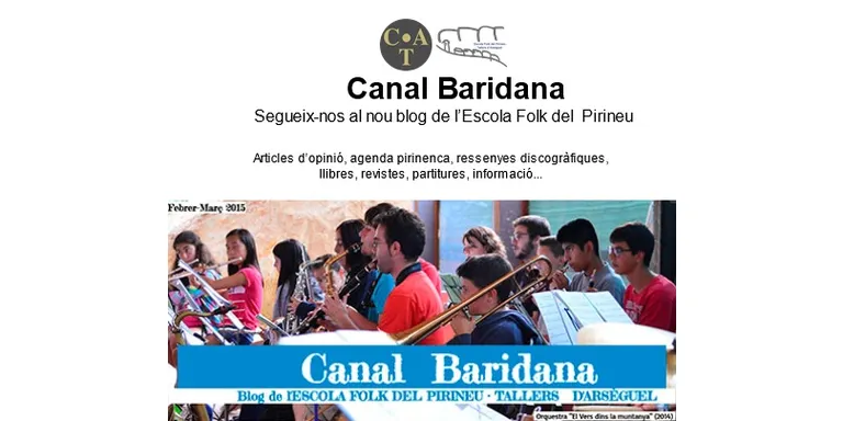 'Canal Baridana', nou blog de l'Escola Folk del Pirineu-Tallers d'Arsèguel