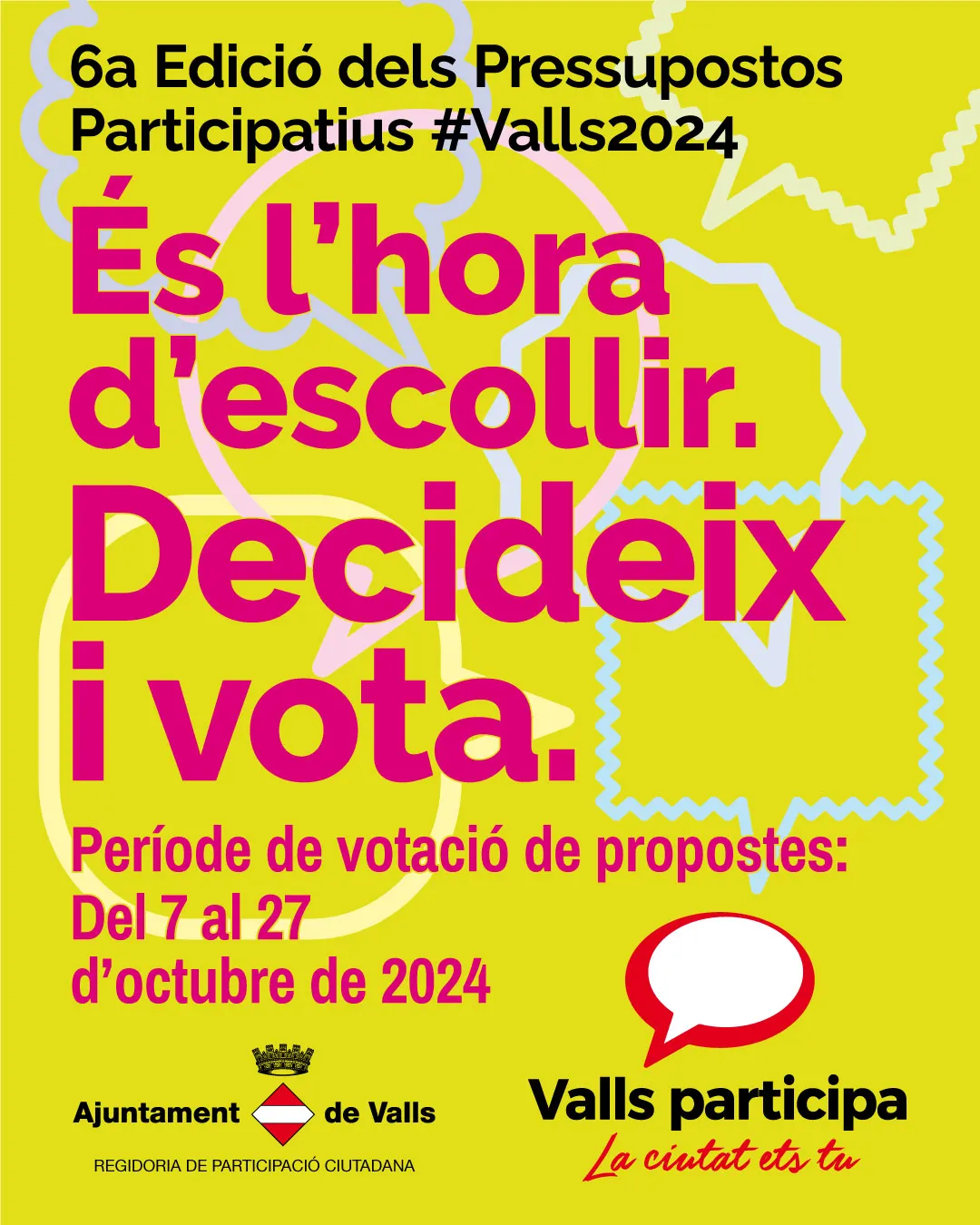 Les votacions dels Pressupostos Participatius comencen el 7 d’octubre