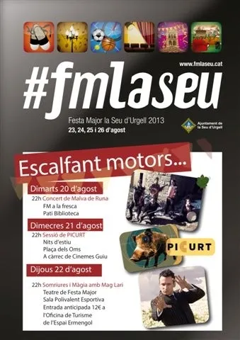 Festa Major de la Seu 2013 - Cartell actes previs