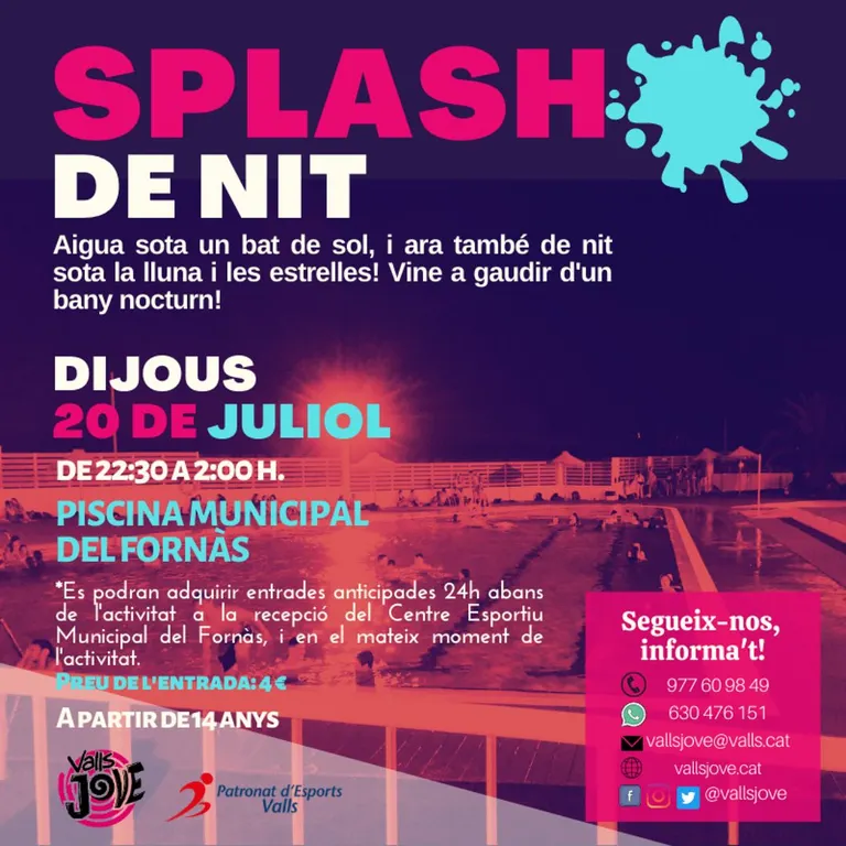 Els més joves es tornaran a remullar amb l’Splash de nit