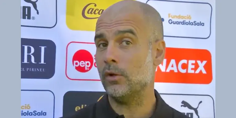 Pep Guardiola s'enfronta a Javier Tebas
