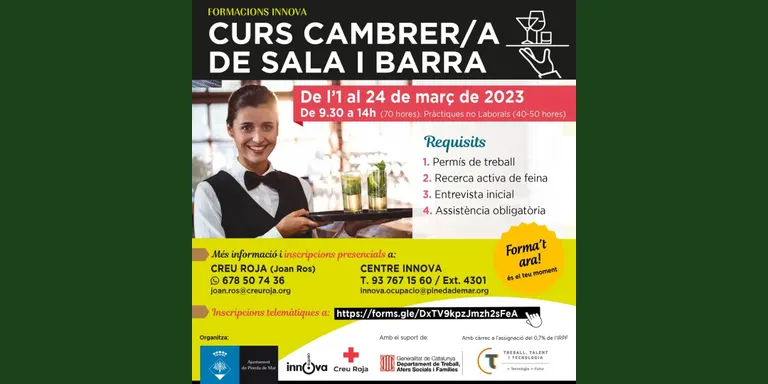 El Centre Innova farà un curs de cambrer de sala
