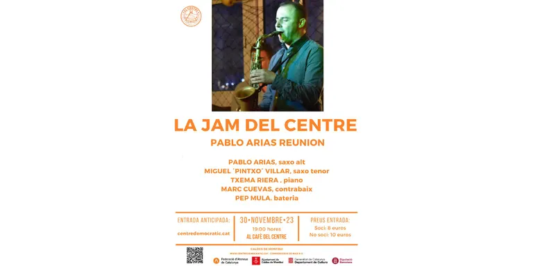 El saxofonista Pablo Arias serà el protagonista de la propera jam de l’ateneu el Centre
