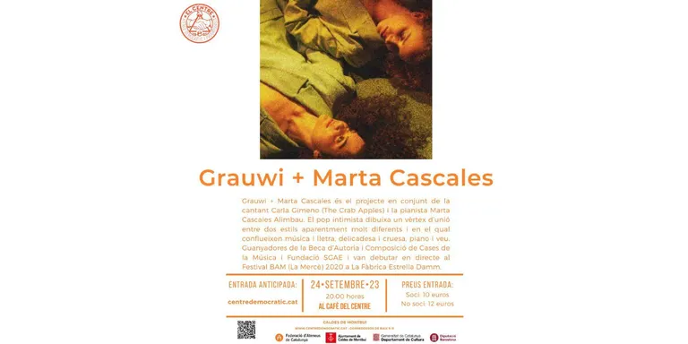 L’ateneu El Centre reprèn la programació de concerts amb Grauwi + Marta Cascales