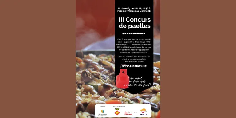 Més de 200 persones i un total de 20 colles participaran del III Concurs de Paelles a Constantí