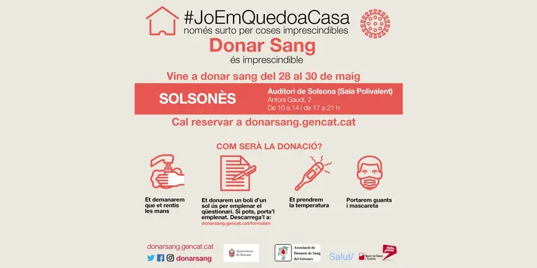 El Banc de Sang organitza una donació de tres dies a Solsona