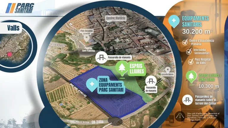 Valls projecta el futur Parc Sanitari a la zona sud-est de la ciutat