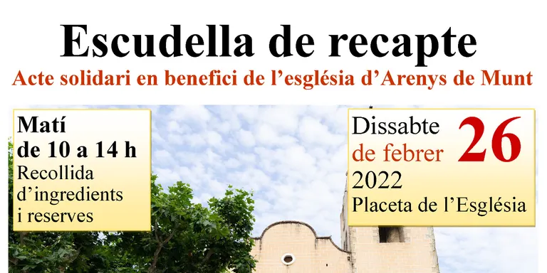 Aquest dissabte es fa l'escudella de recapta a benefici de l'església
