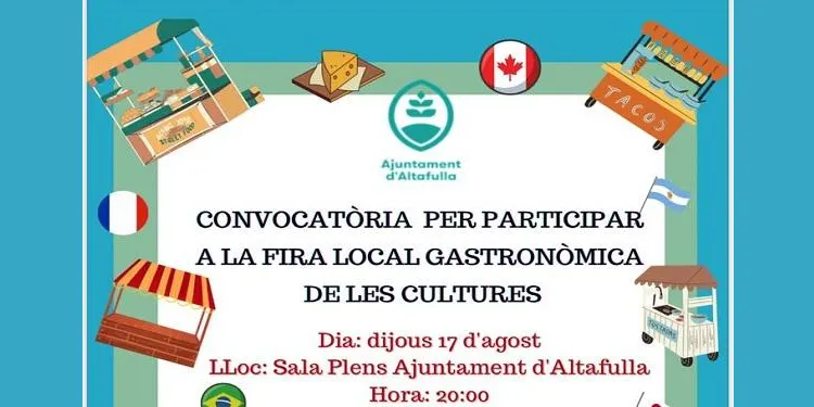 Reunió per preparar la Fira Gastronòmica de les Cultures aquest dijous, a les 20h, a la Sala de Plens de l’Ajuntament