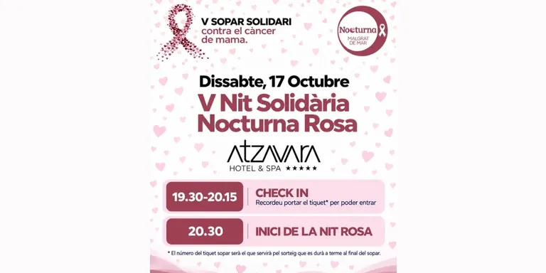 El cinquè sopar de la Nocturna Rosa serà aquest dissabte