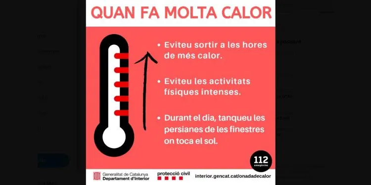 Protecció Civil activa el Procicat en fase d'alerta per calor molt intensa