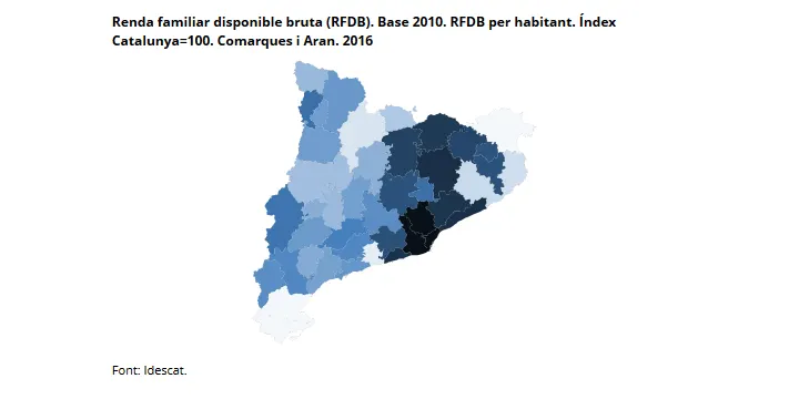 La Cerdanya i el Solsonès són les comarques on més va augmentar la renda per habitant l'any 2018
