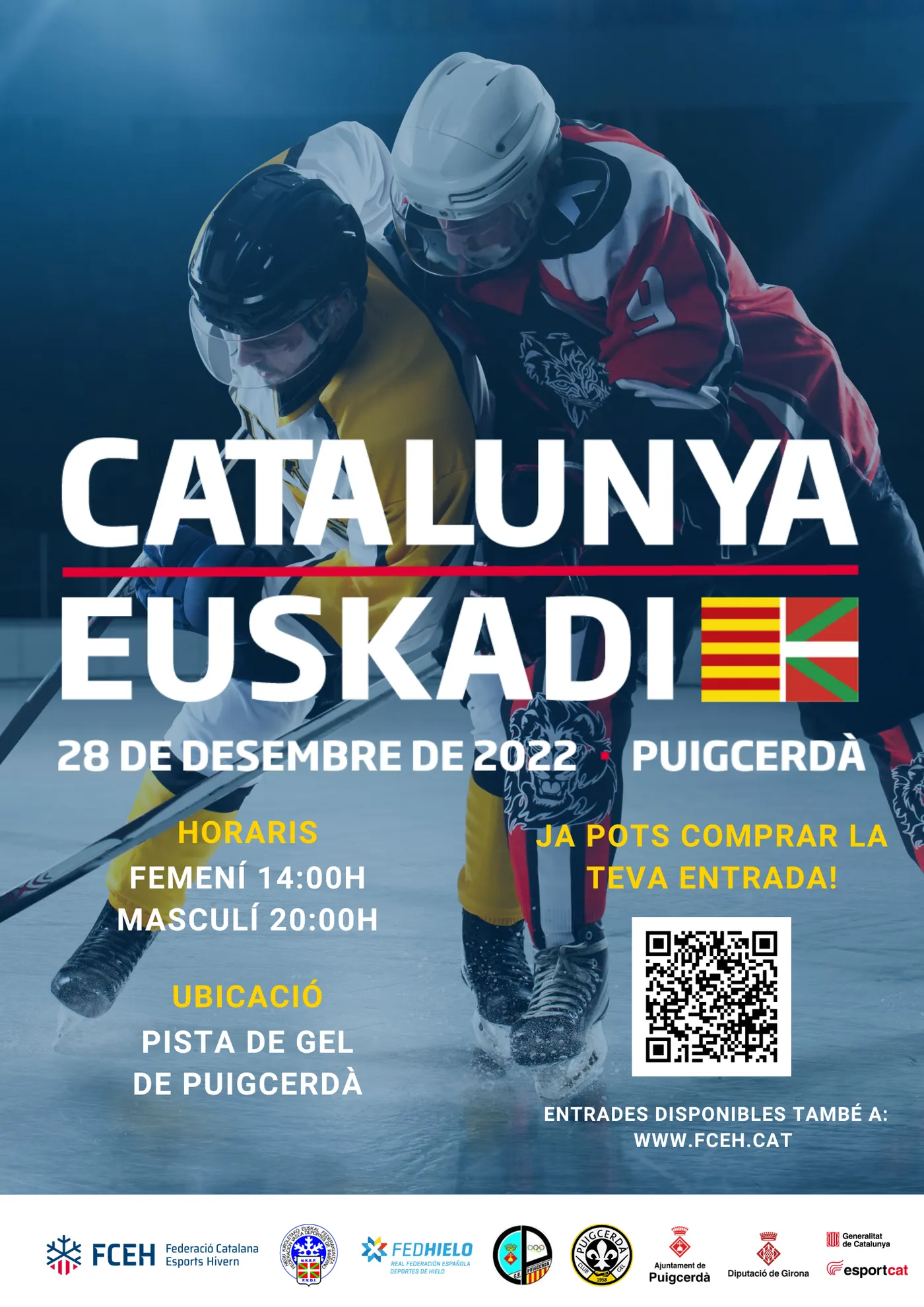 El tradicional Catalunya-Euskadi d’hoquei gel torna aquest Nadal