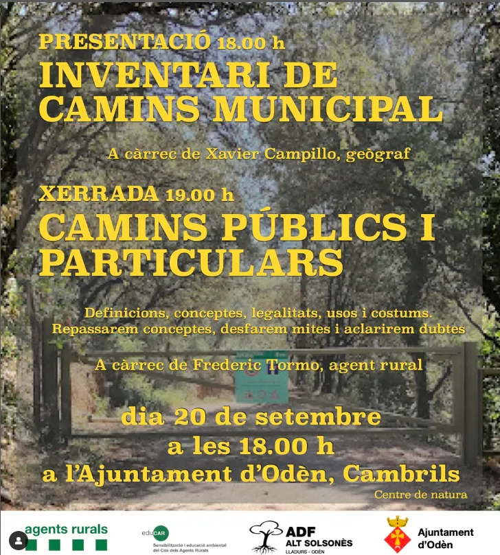 Odèn presenta aquesta tarda l'inventari de camins municipal