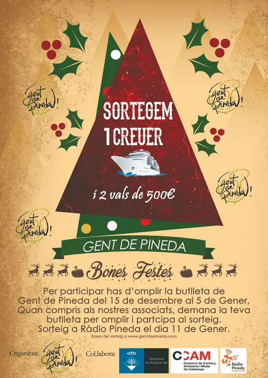 Gent de Pineda sorteja durant les Festes de Nadal, un viatge en creuer i dos vals de 500