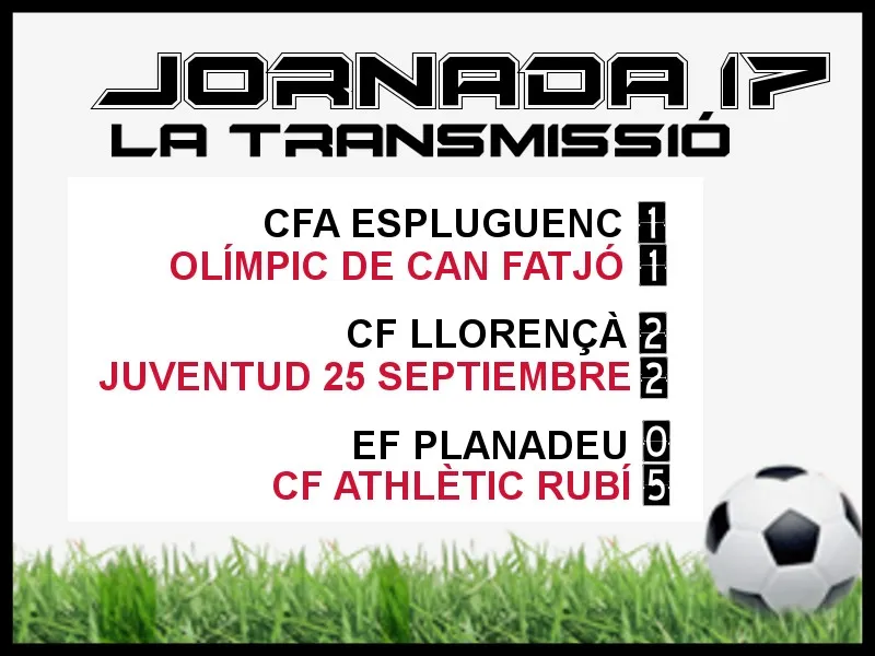 A PEU DE CAMP - JORNADA 17 diumenge