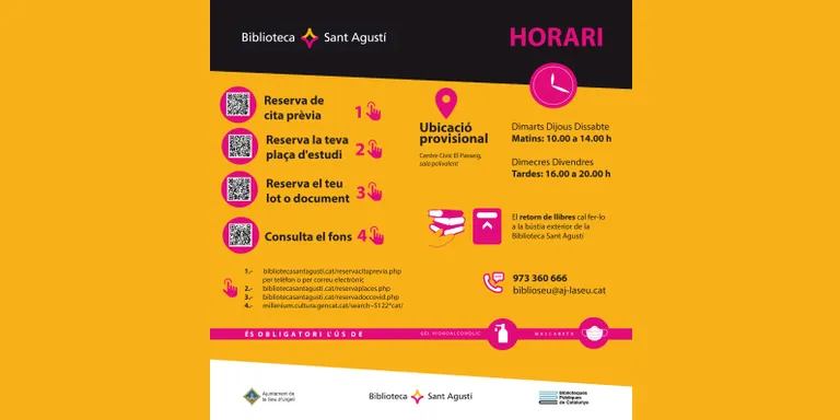 La Biblioteca Sant Agustí obre el seu emplaçament provisional al Centre Cívic El Passeig