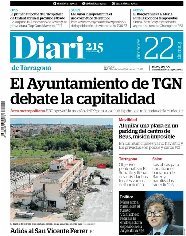 Cop d'ull als diaris d'aquest dimecres 22 de maig