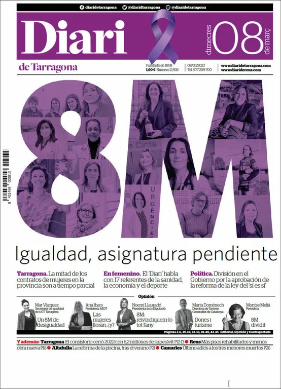 Consulta les portades dels diaris d'aquest 8M