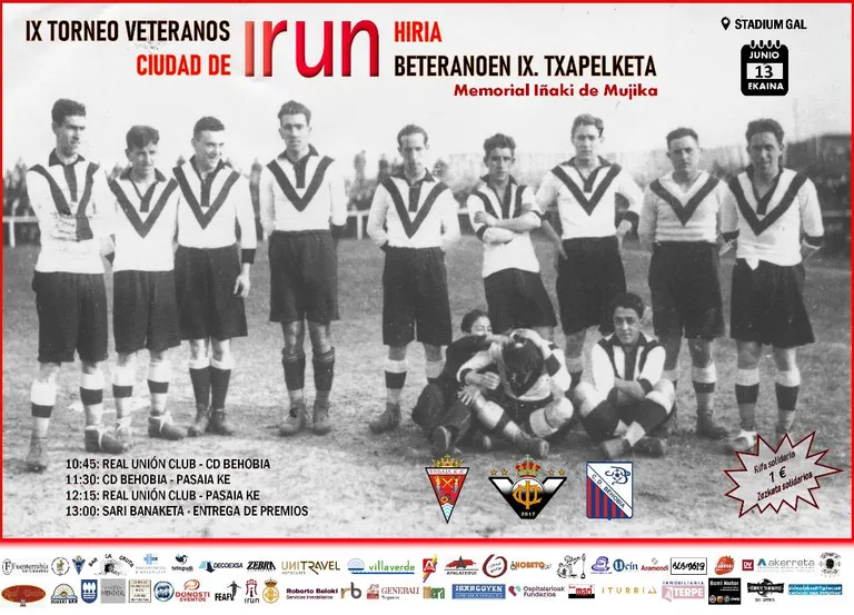LOS VETERANOS DEL REAL UNIÓN, PASAIA K.E. Y BEHOBIA JUGARÁN EL SÁBADO EL MEMORIAL IÑAKI DE MUJIKA