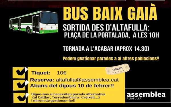 L'ANC d'Altafulla munta un autobús per anar a la manifestació de dissabte a Barcelona