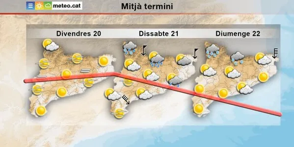 Canvi dràstic de temps per l'entrada d'una massa d'aire molt fred