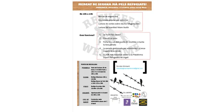 Peramola organitza un mercat de segona mà a favor dels refugiats