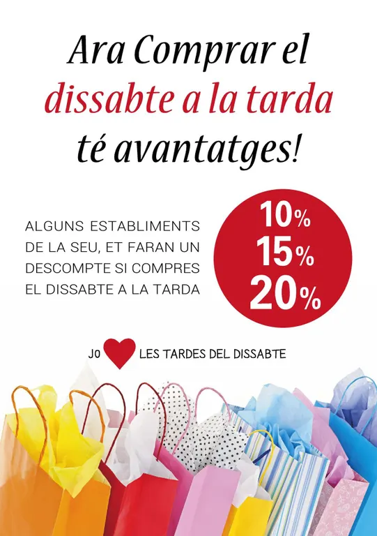 Botigues de la Seu enceten la campanya 'Jo estimo les tardes dels dissabtes'
