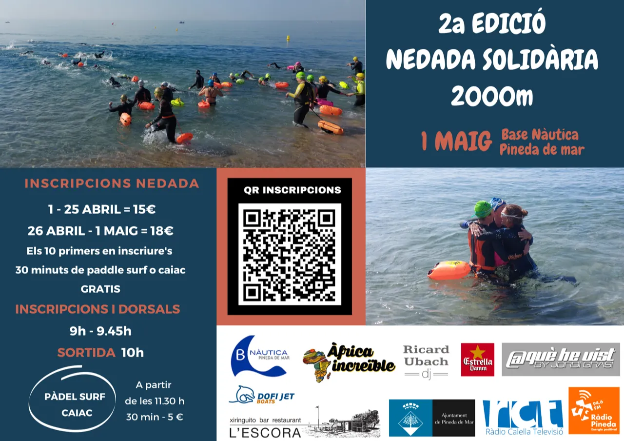 L'1 de maig es farà la 2a edició de la Nedada Solidària de Pineda